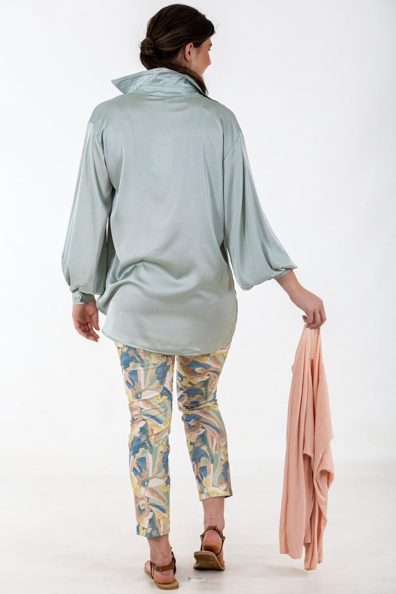 Satin Collared Blouse – Elegant Shirt | Tarragon