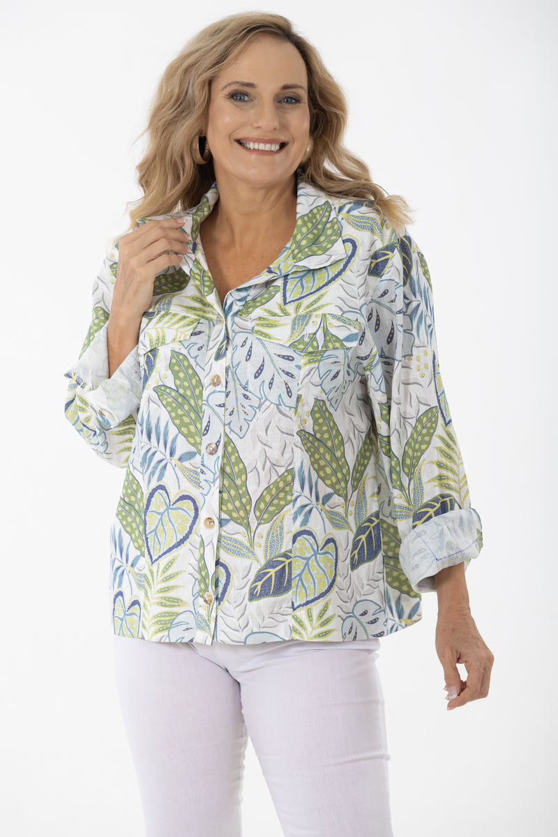 Panel Linen Jacket | Fantasy Fronds