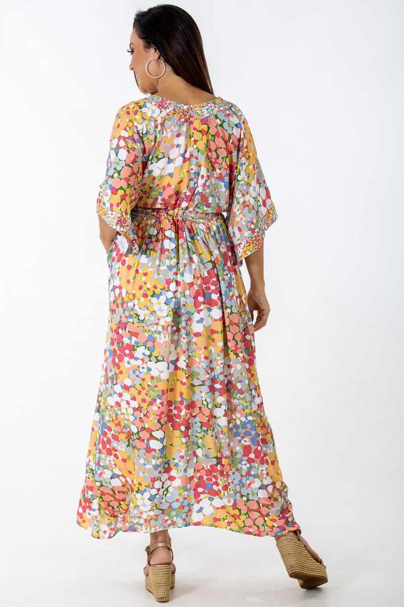 Drawstring Dolman Kimono | Sparkling Blooms