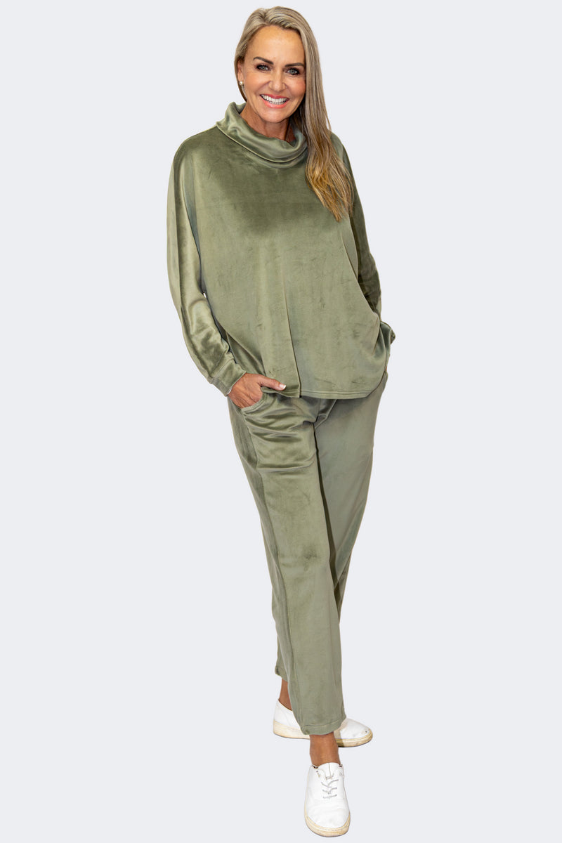Olive | CloudSoft Suede Knit Lounge Set