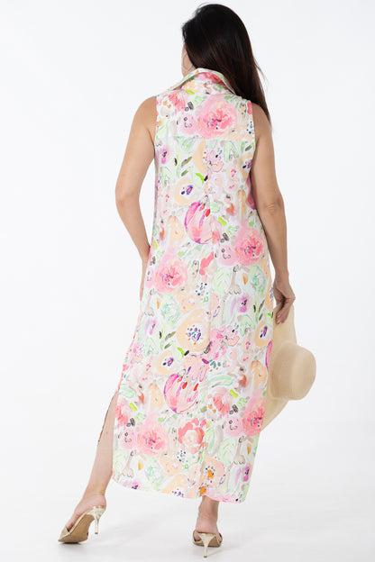 Cutaway Collared Maxi | Water Bouquet