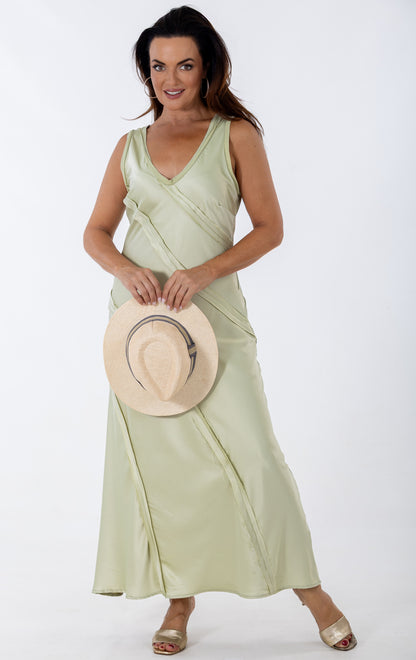 Bias Maxi Occasion Dress | Pistachio