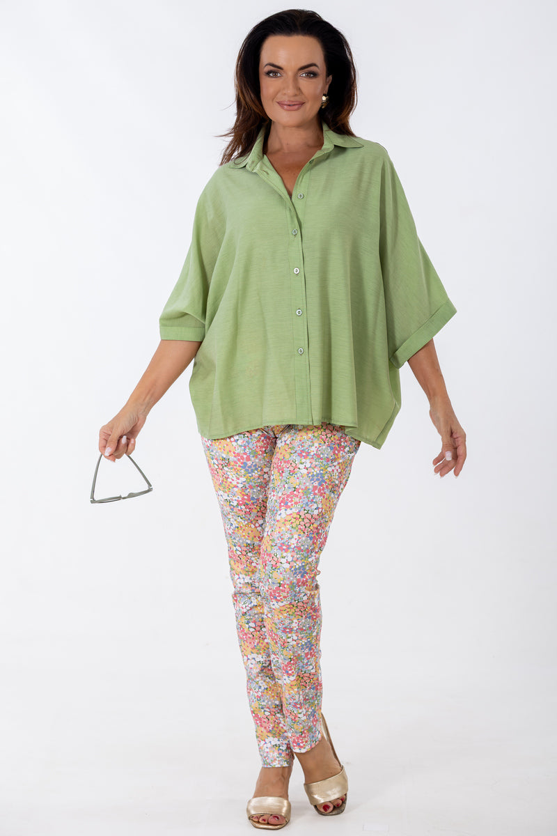 Classic Flat Front Pant | Sparkling Blooms