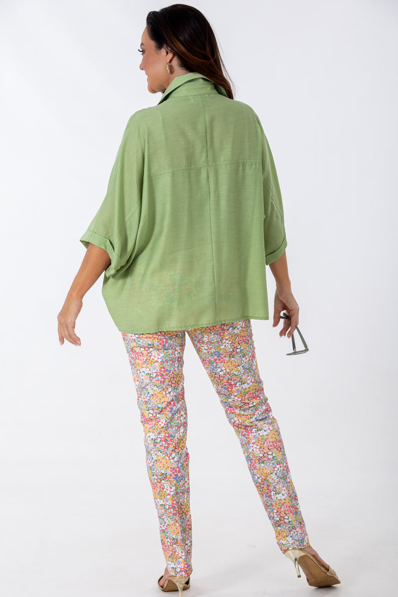 Classic Flat Front Pant | Sparkling Blooms