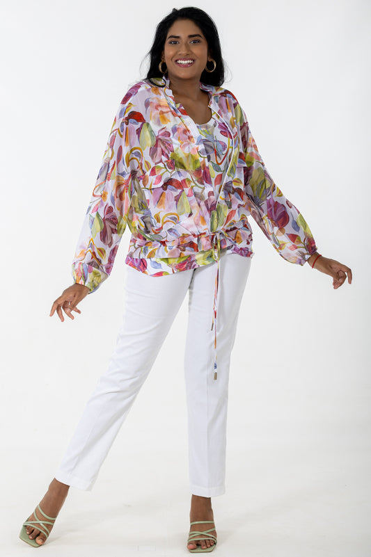 Relaxed Bomber Jacket | Vibrant Blooms