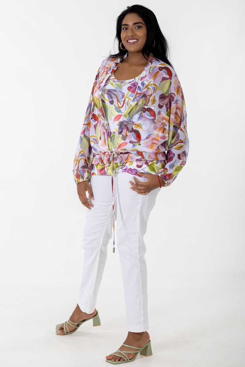 Relaxed Bomber Jacket | Vibrant Blooms