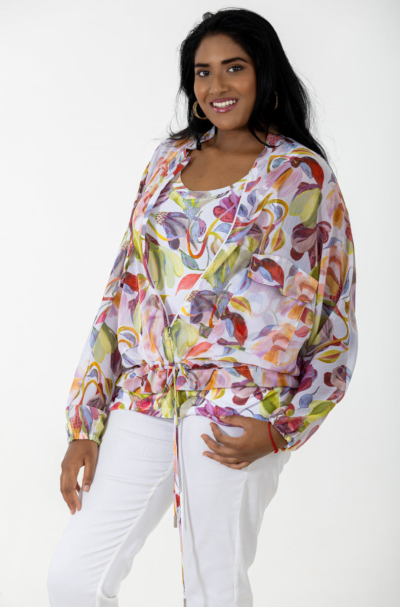 Relaxed Bomber Jacket | Vibrant Blooms