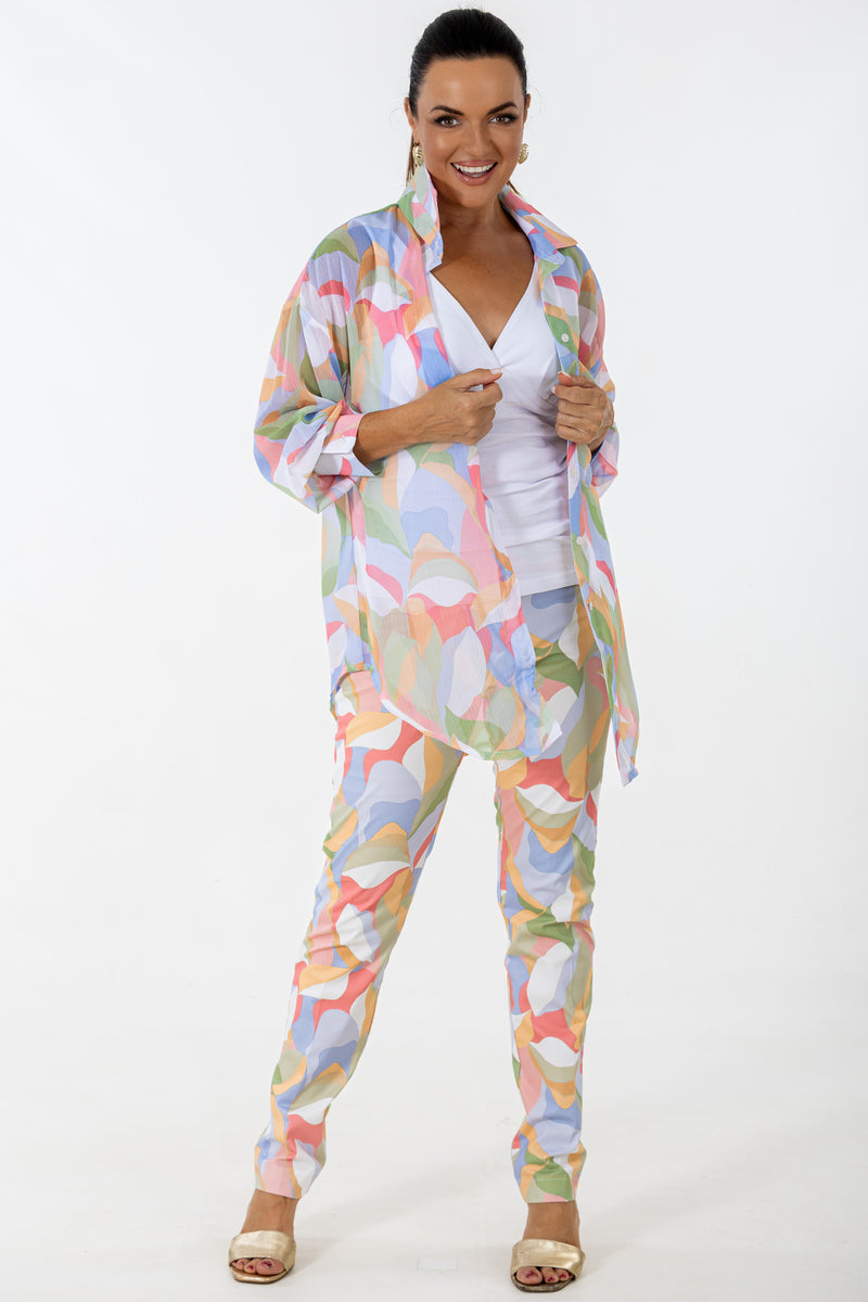 Dolman Boyfriend Blouse | Puzzle Leaves