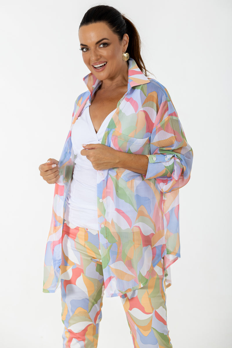 Dolman Boyfriend Blouse | Puzzle Leaves