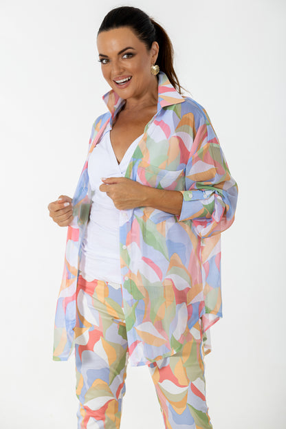 Dolman Boyfriend Blouse | Puzzle Leaves