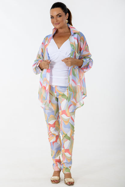 Dolman Boyfriend Blouse | Puzzle Leaves