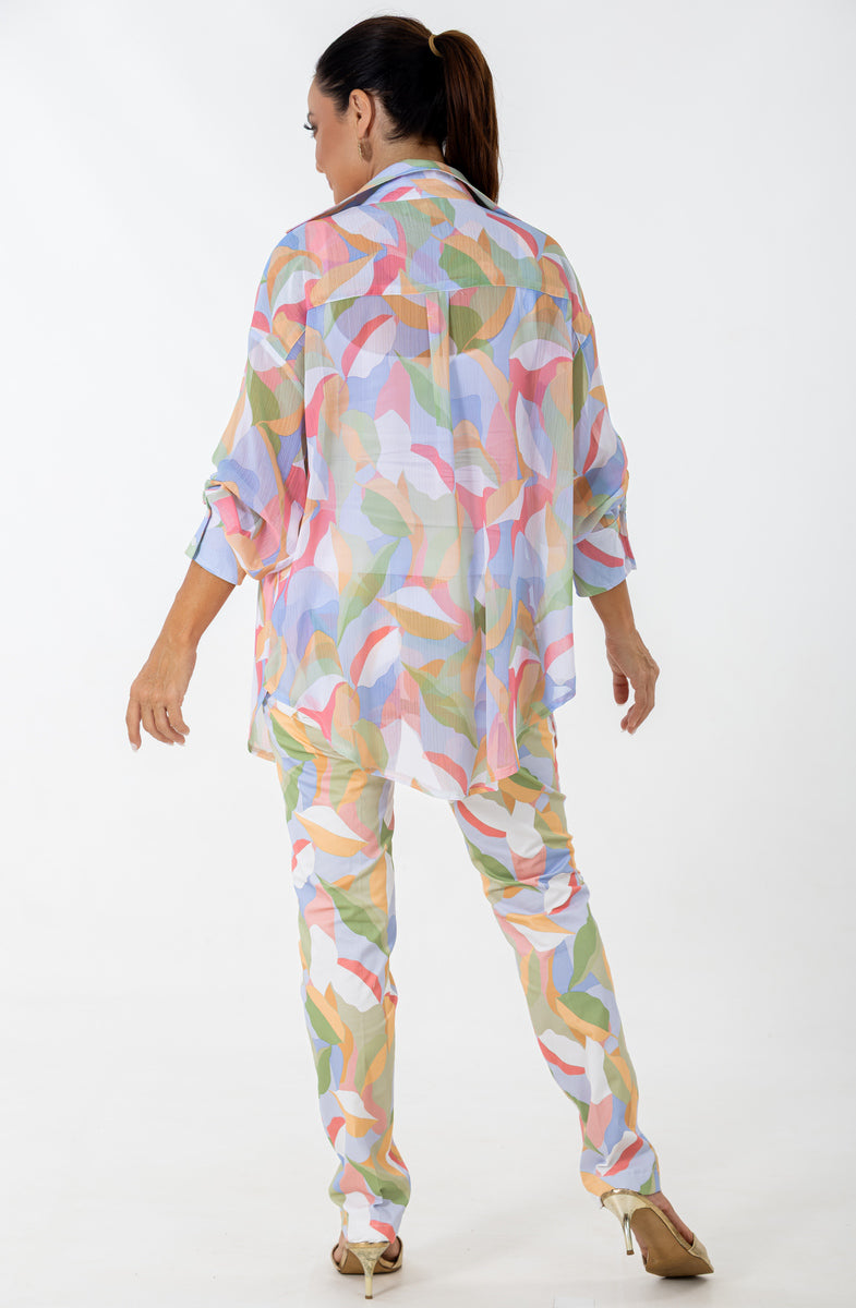 Dolman Boyfriend Blouse | Puzzle Leaves