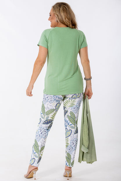 7/8 Flat Front Pant | Fantasy Fronds