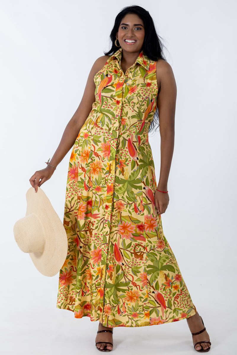 Concealed Front Maxi Dress | Fantasy Forest