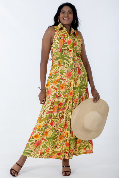 Concealed Front Maxi Dress | Fantasy Forest