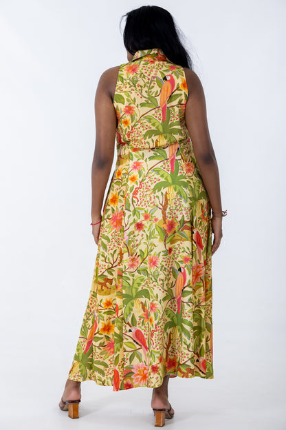 Concealed Front Maxi Dress | Fantasy Forest