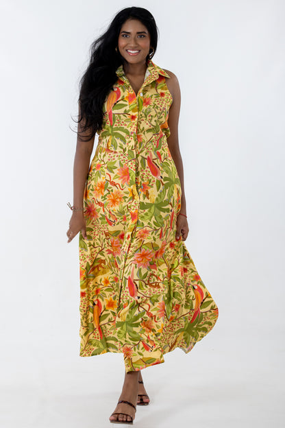 Concealed Front Maxi Dress | Fantasy Forest