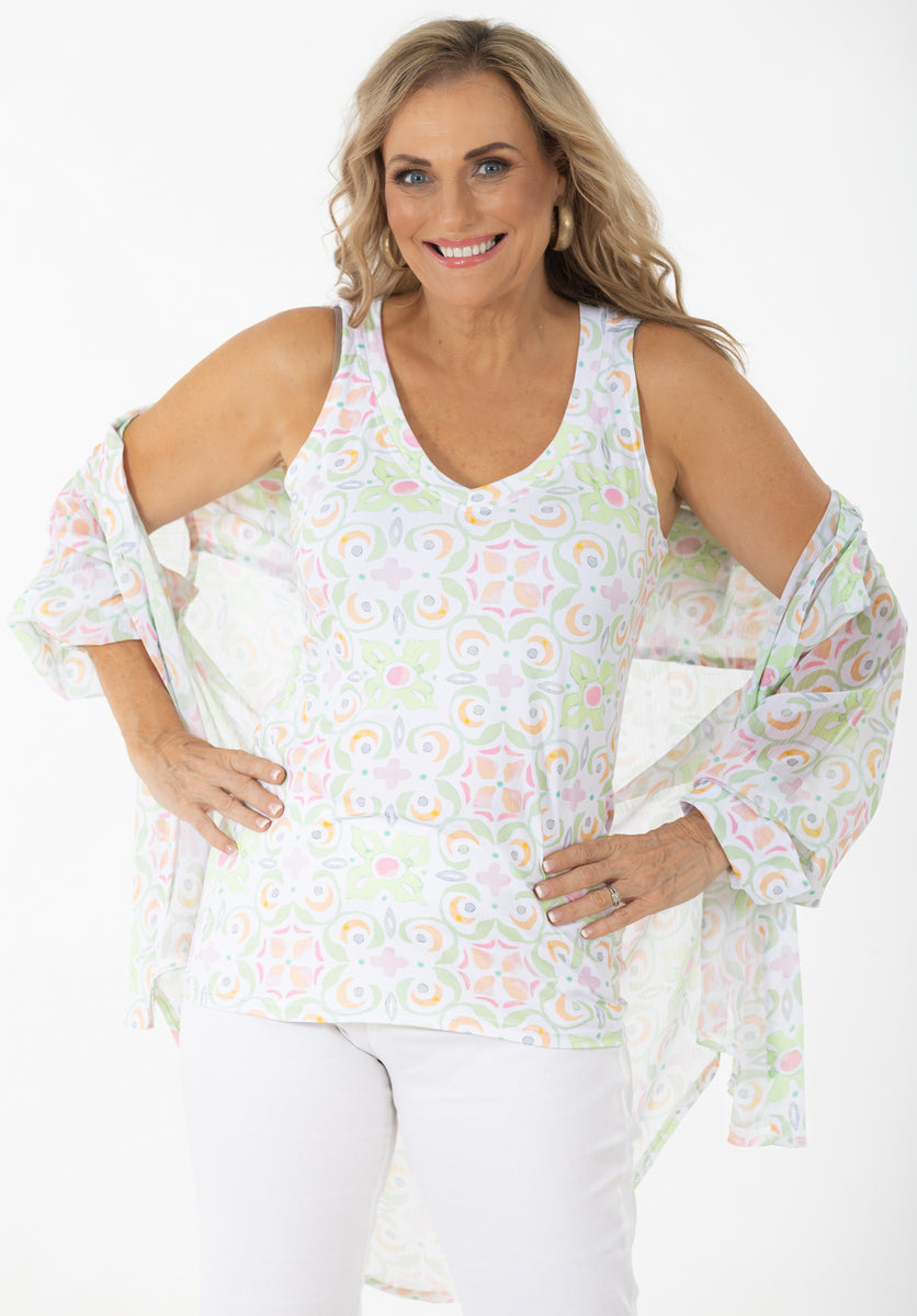 V-Neck Cami | Sorbet Geo