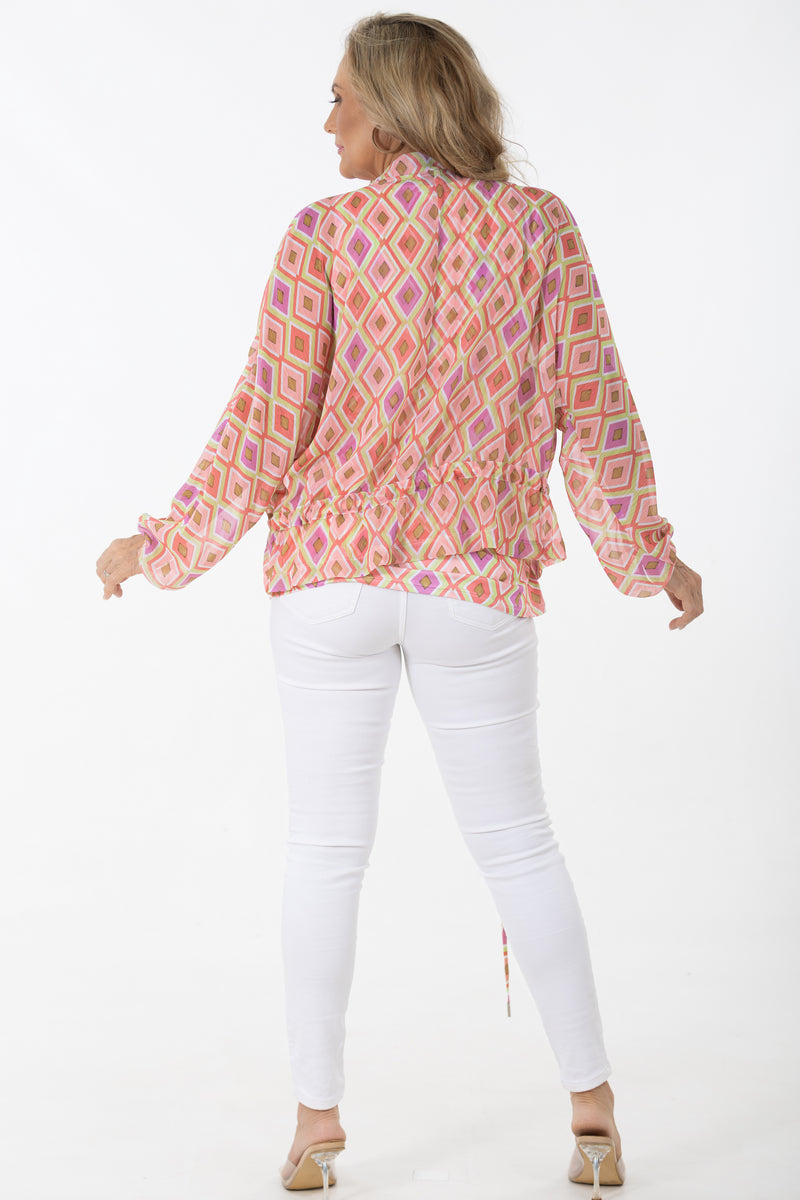 Relaxed Bomber Jacket | Geo Diamonds