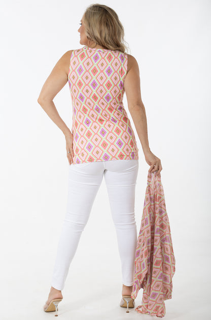 V-Neck Cami | Geo Diamonds