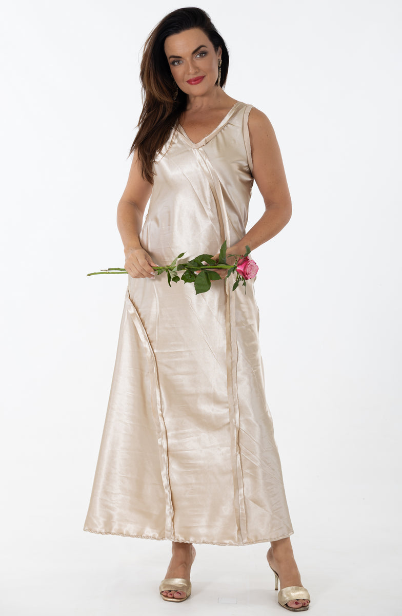 Bias Maxi Occasion Dress | Gold