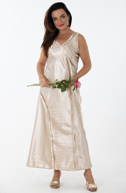 Bias Maxi Occasion Dress | Gold