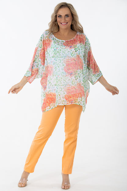 Boat Neck Kaftan Tunic | Flora Leopard