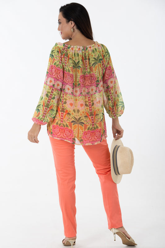 Romantic Sheer Blouse | Jaipur Garden