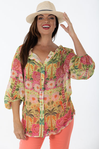 Romantic Sheer Blouse | Jaipur Garden