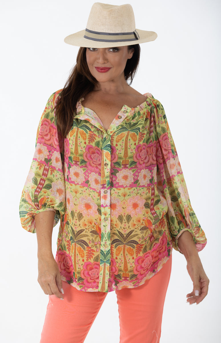 Romantic Sheer Blouse | Jaipur Garden