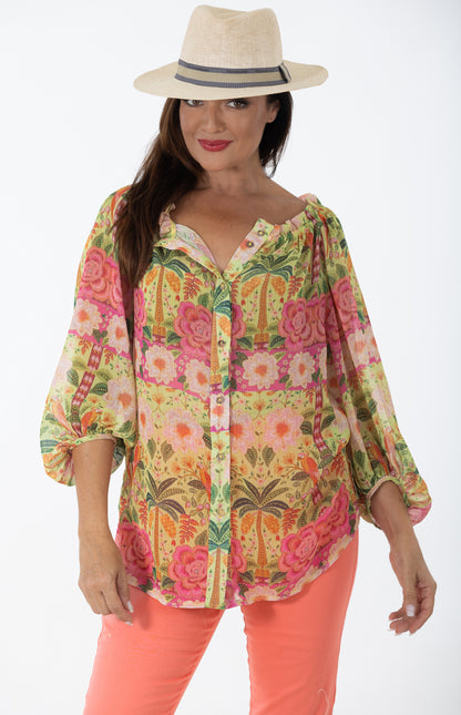 Romantic Sheer Blouse | Jaipur Garden