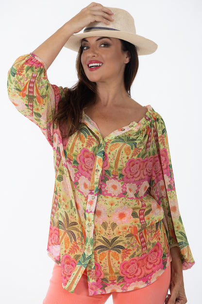 Romantic Sheer Blouse | Jaipur Garden