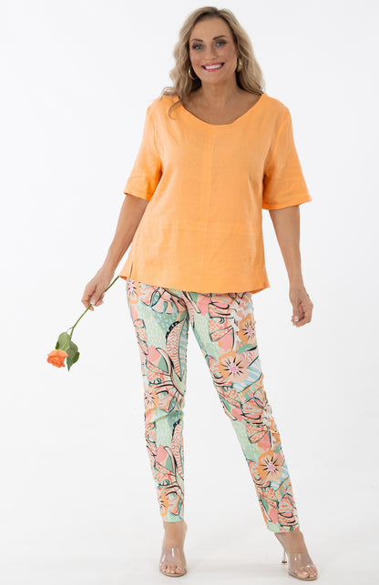 Flat Front 7/8 Pant | Pina Colada