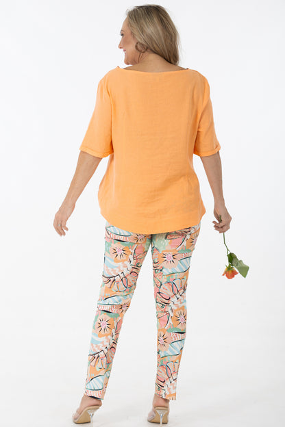 Flat Front 7/8 Pant | Pina Colada