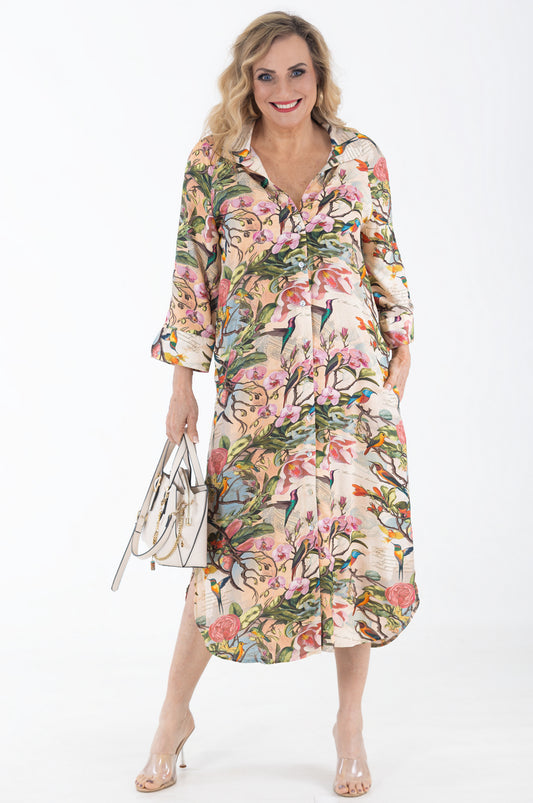 Raglan Button Through Maxi Dress | Poetry in Motion