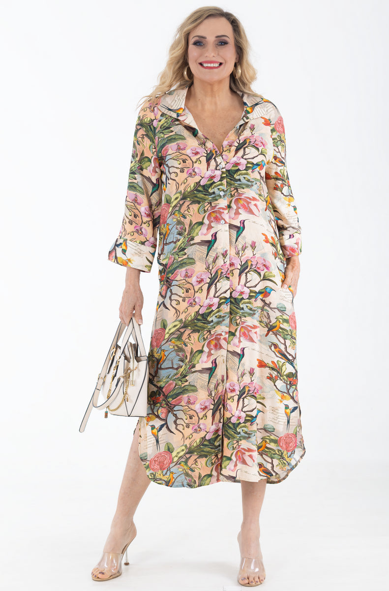 Raglan Button Through Maxi Dress | Poetry in Motion