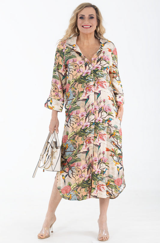 Raglan Button Through Maxi Dress | Poetry in Motion