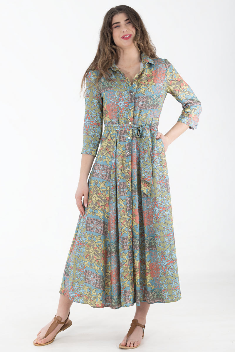 Viscose Shirtwaister Dress | Baroque Mosaic