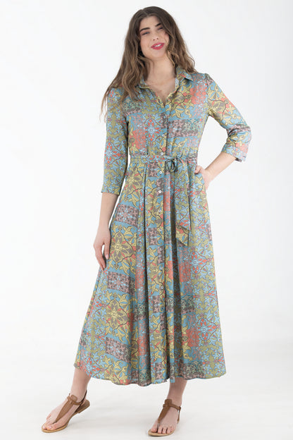 Viscose Shirtwaister Dress | Baroque Mosaic