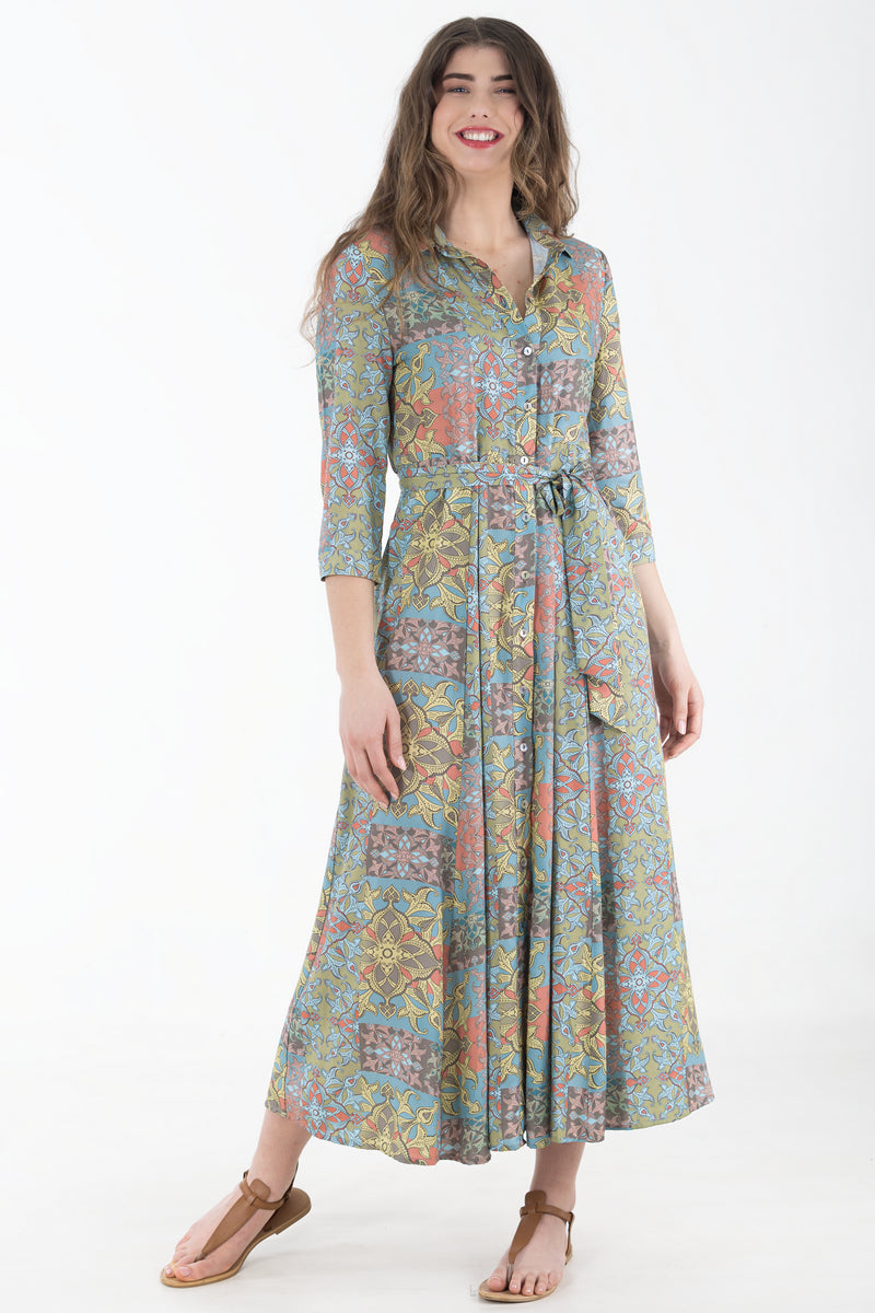 Viscose Shirtwaister Dress | Baroque Mosaic