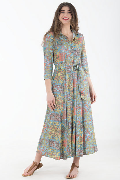 Viscose Shirtwaister Dress | Baroque Mosaic