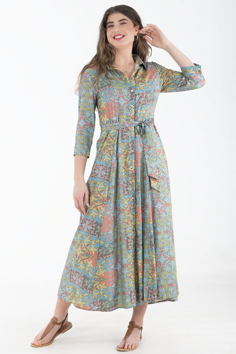 Viscose Shirtwaister Dress | Baroque Mosaic