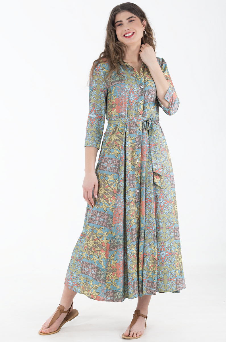 Viscose Shirtwaister Dress | Baroque Mosaic