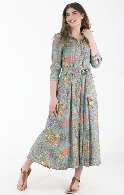 Viscose Shirtwaister Dress | Baroque Mosaic