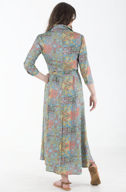 Viscose Shirtwaister Dress | Baroque Mosaic