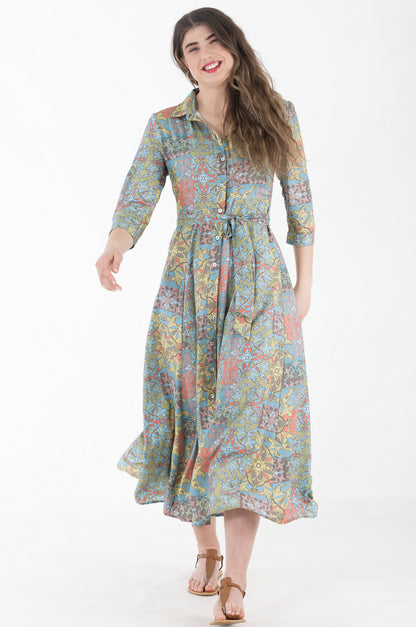 Viscose Shirtwaister Dress | Baroque Mosaic