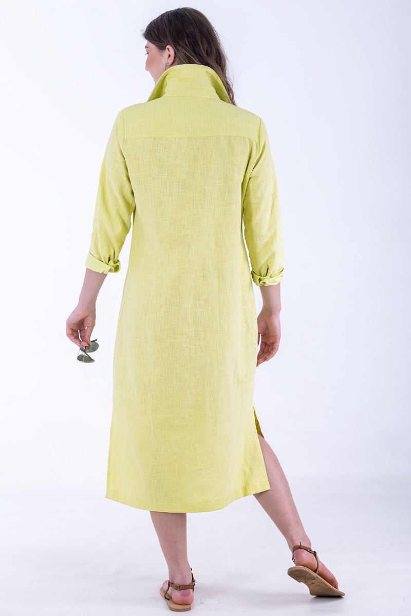 Classic Panel Maxi Button-Through Dress | Flax