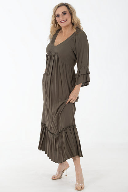 Viscsoe Maxi Peasant Dress | Earthstone