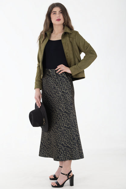 Maxi Bias Skirt | Wild Fauna Olive