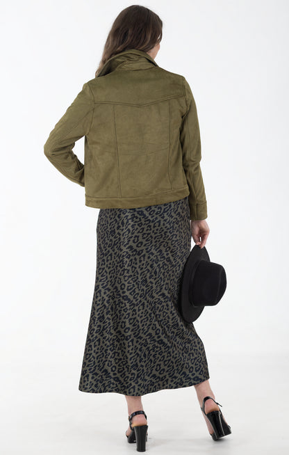 Maxi Bias Skirt | Wild Fauna Olive